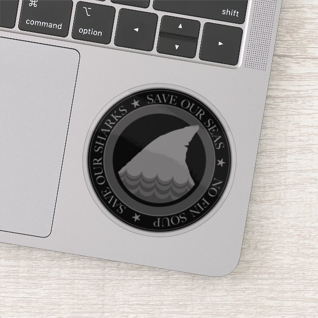 Adesivo salvem nossos tubarões (Detalhe)
