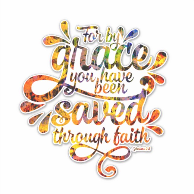 Adesivo Salvo pela Graça (Frente)