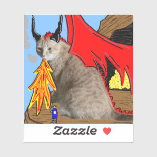 Adesivo Sam Le Cat Dragon Vinyl Sticker
