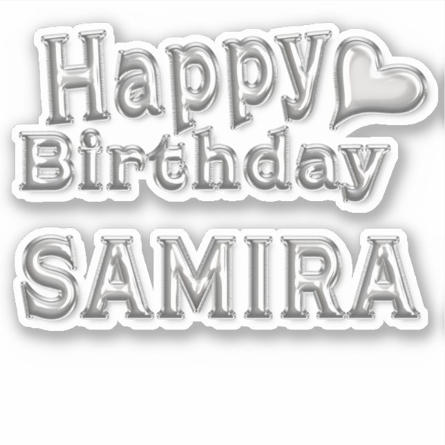 Adesivo Samira Happy Birthday silver Aufkleber Sticker (Frente)