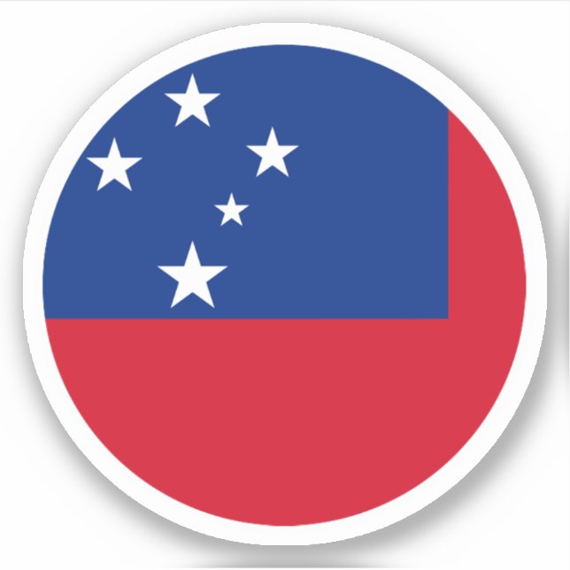 Adesivo Samoa Flag Round Sticker (Frente)