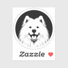 Adesivo Samoyed Branco Pop Art Clássico Chic Sammie Sorris