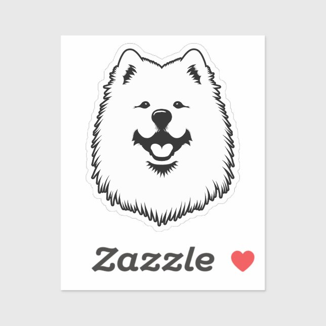 Adesivo Samoyed Cute Adorable Face Sticker - Smiling Sammy (Folha)