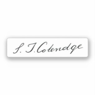 Adesivo Samuel Taylor Coleridge assinatura