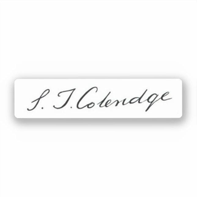 Adesivo Samuel Taylor Coleridge assinatura (Frente)
