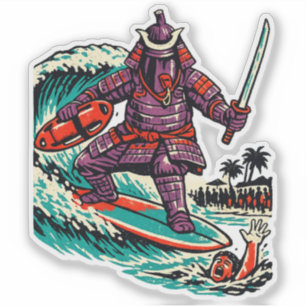 Adesivo Samurai da Berinjela Resgate Surf — Herói do Verão