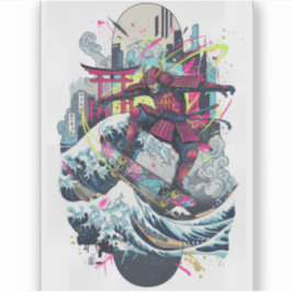 Adesivo Samurai Skateboard Art – Japanese Spirit & Street 