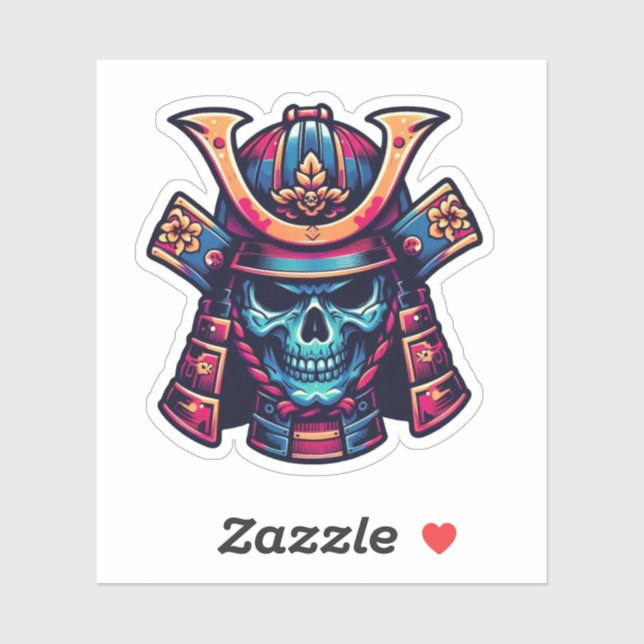 Adesivo Samurai Skull (Folha)