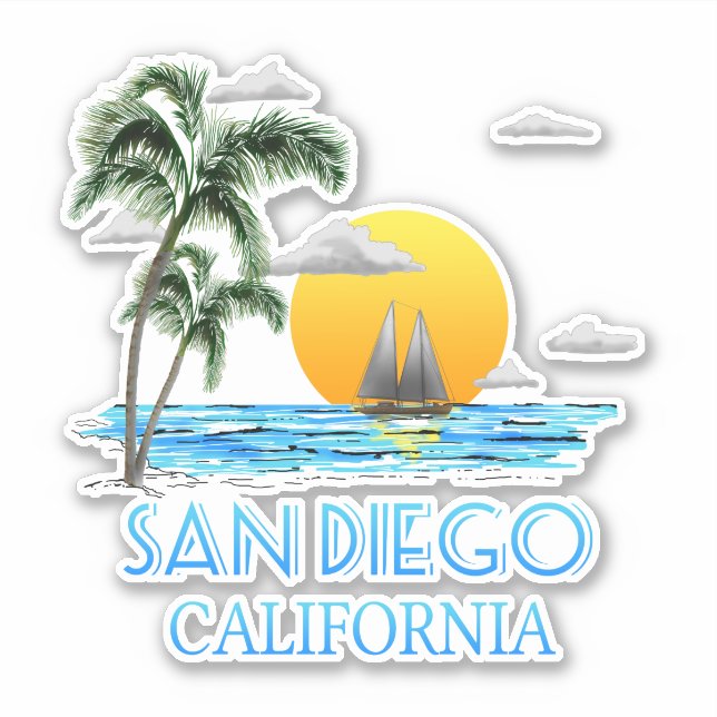 Adesivo San Diego California Sailing (Frente)