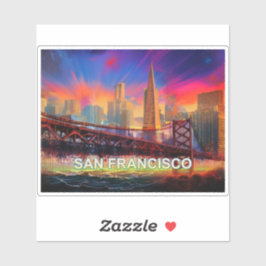 Adesivo San Francisco Skyline Abstrato Art