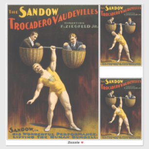 Adesivo Sandow Eugen Sandow Vaudeville Weightlifter