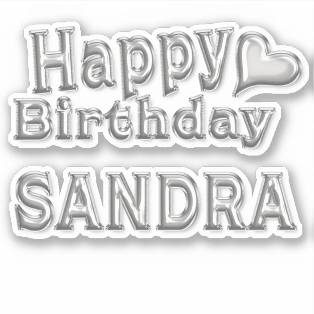 Adesivo Sandra Happy Birthday silver Aufkleber Sticker (Frente)