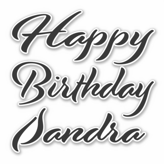 Adesivo Sandra Name Vorname black Sticker Geburtstag (Frente)
