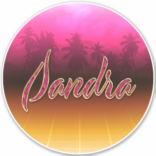 Adesivo Sandra Vorname Name golden pink Aufkleber Sticker (Frente)