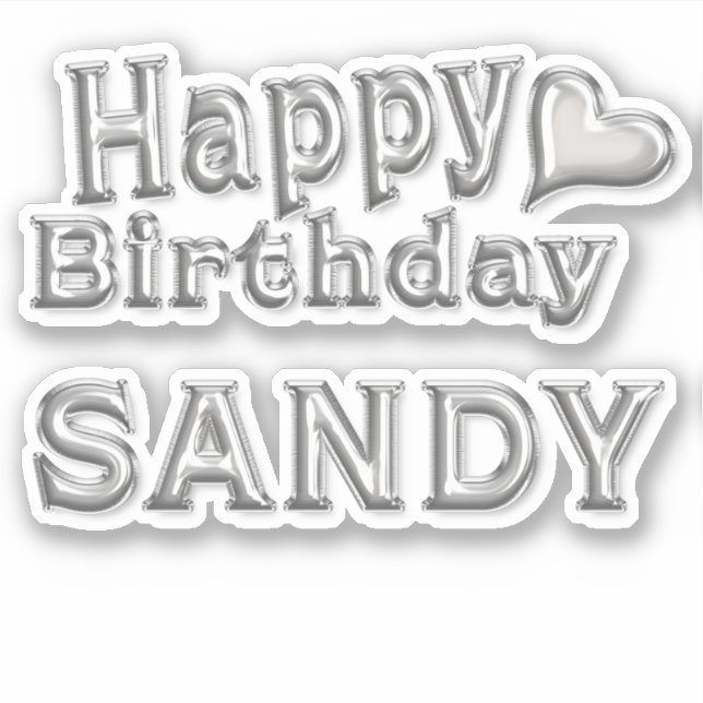 Adesivo Sandy Happy Birthday silver Aufkleber Sticker (Frente)