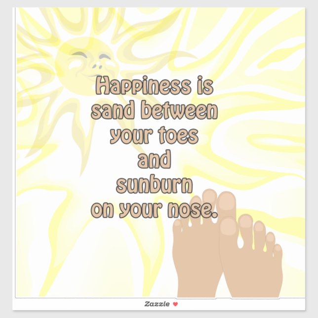 Adesivo Sandy Toes Sunburn Nose Beach House (Folha)