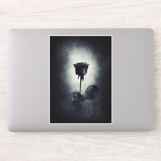 Adesivo Sangue Macabre de gotejar com Rosa preto gótico (Computador)