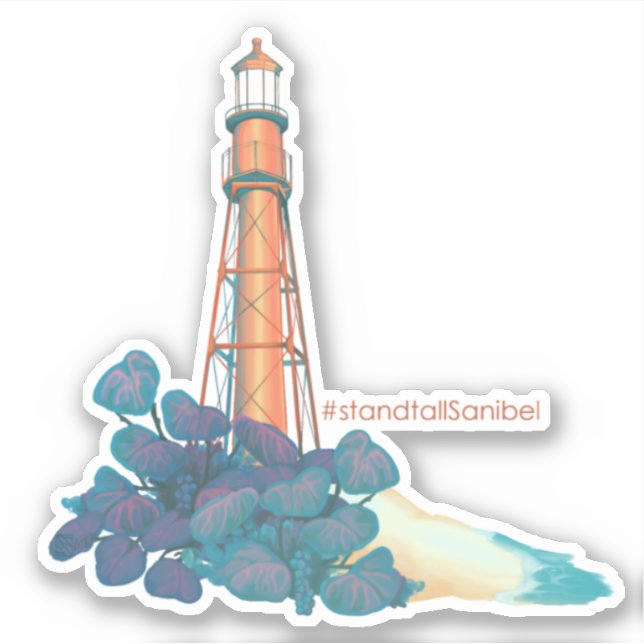 Adesivo Sanibel Island Lighthouse Flórida Charity Sticker (Frente)