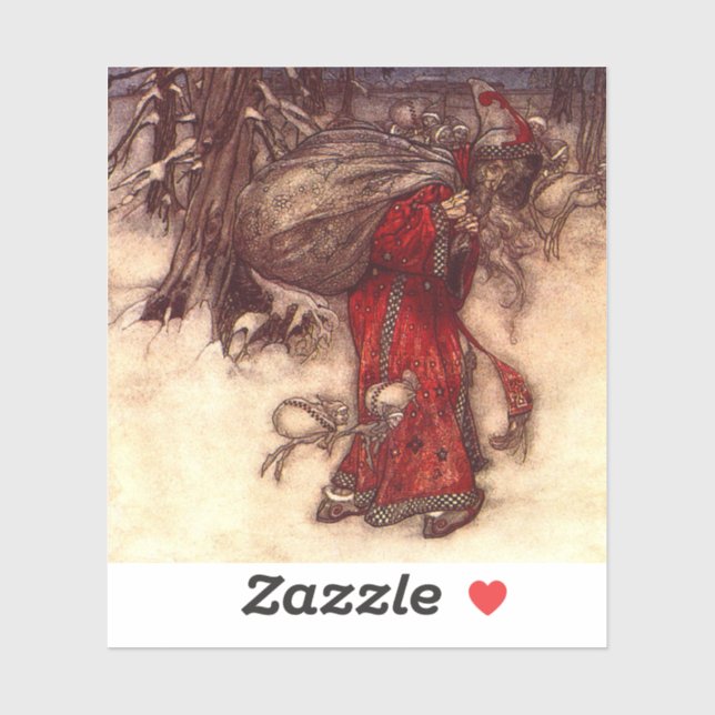 Adesivo Santa Claus Arthur Rackham (Folha)