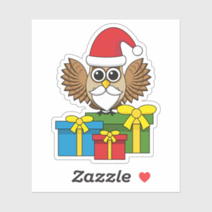 Adesivo Santa Claus Owl com Presentes