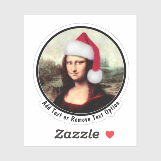 Adesivo Santa Hat Mona Lisa Natal (Folha)
