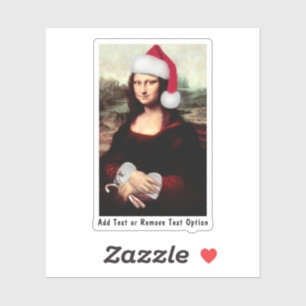 Adesivo Santa Hat Mona Lisa Natal