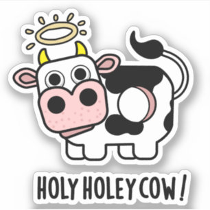 Adesivo Santa Holey Cow Funny Animal Pun