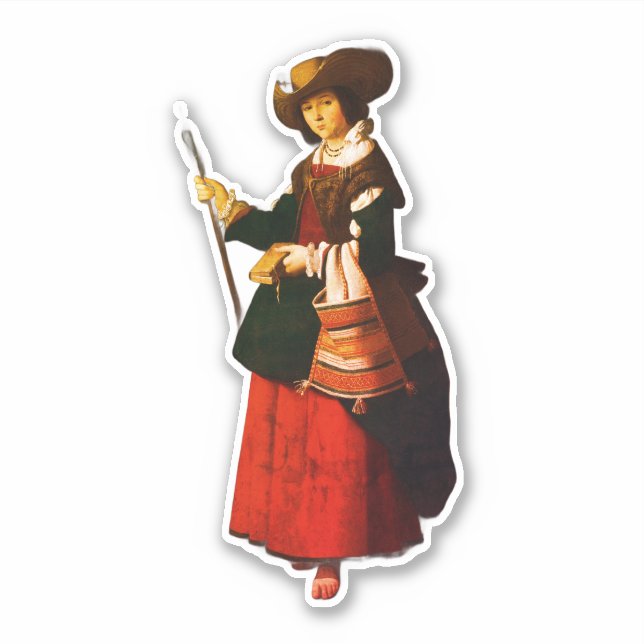 Adesivo Santa Margarida como pastora (Frente)