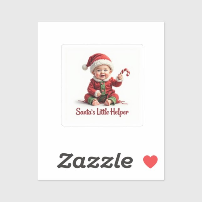 Adesivo Santa’s Little Helper Sticker –Cute Christmas Baby (Folha)