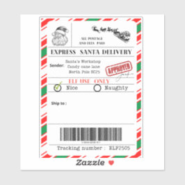 Adesivo Santa shipping label