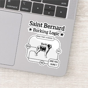 Adesivo Santo Bernard Barking Lógico Funny Dog Proprietári