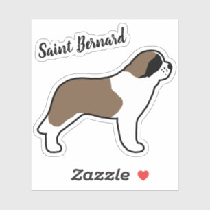 Adesivo Santo Bernard Dog Silhouette Canine Vinyl Sticker