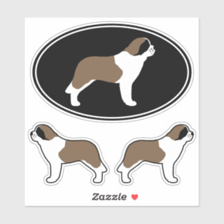 Adesivo Santo Bernard Dog Silhouettes Vinyl Sticker Set