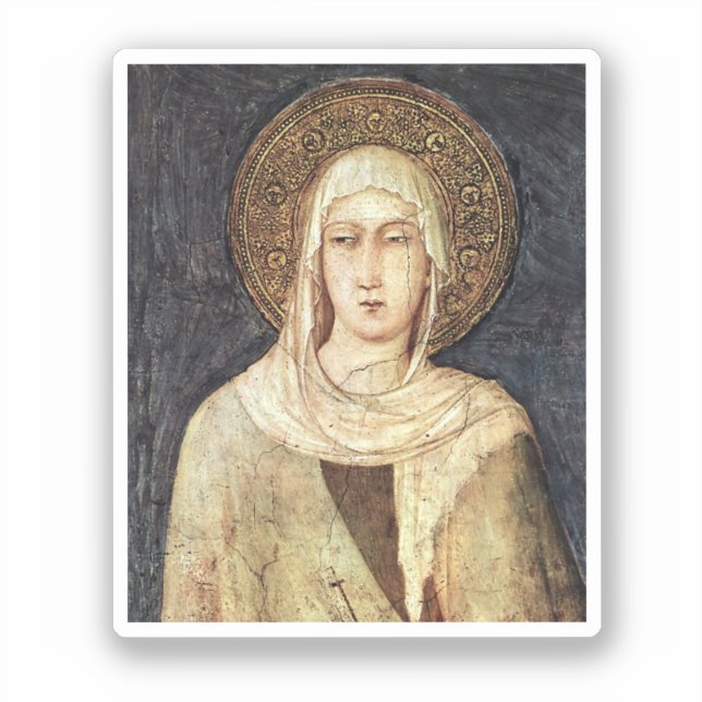 Adesivo Santo Clare de Assisi por Simone Martini (Frente)