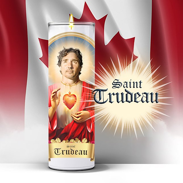 Adesivo Santo Justin Trudeau Prayer Candle (Saint Justin Trudeau Devotional Prayer Candle Stickers and Gifts)