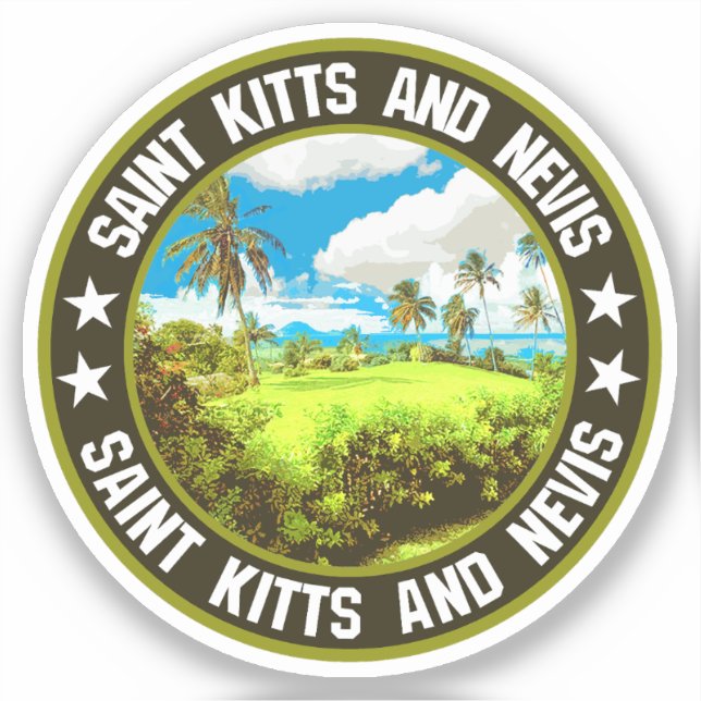 Adesivo Santo Kitts e Nevis (Frente)