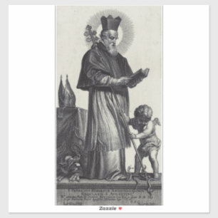 Adesivo Santo Patrício Apóstolo da Irlanda Arte Monocromát