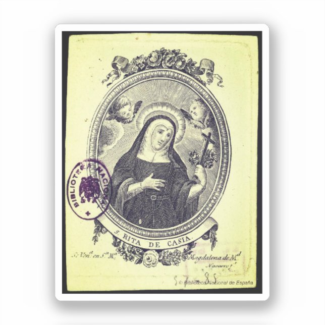 Adesivo Santo Rita de Cascia (Frente)
