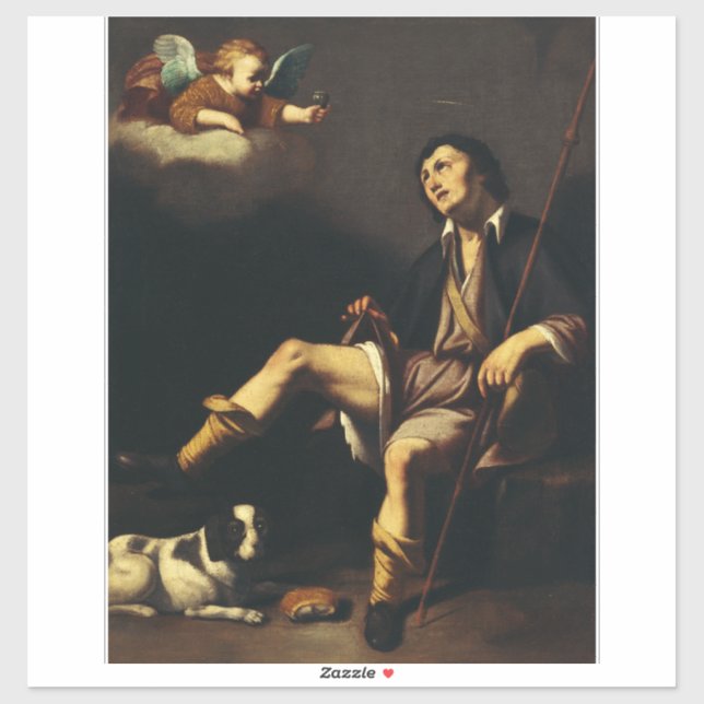 Adesivo Santo Roch e o Anjo pela Cara François (Folha)