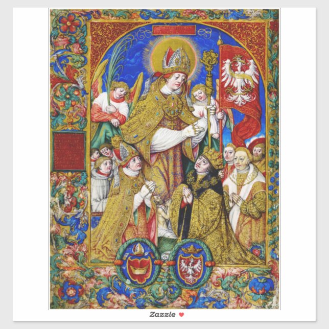 Adesivo Santo Stanislaus Bishop e Martyr (Folha)