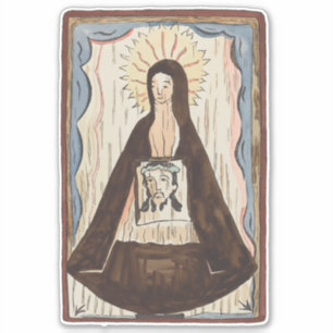Adesivo Santo Veronica Jesus encara pintura de arte antiga