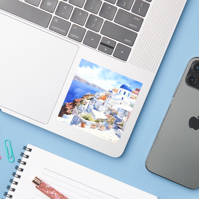 Adesivo Santorini (Notebook com iPhone)
