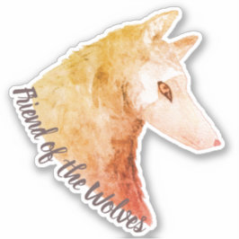 Adesivo Santuário Laranja, Lobo Animal Amigo dos Lobos
