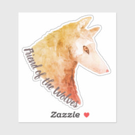 Adesivo Santuário Laranja, Lobo Animal Amigo dos Lobos