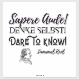 Adesivo Sapere Aude Sticker Immanuel Kant Aufkleber