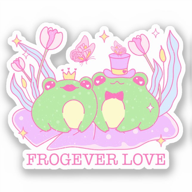 Adesivo Sapo Bonito - Amor Frogever (Frente)