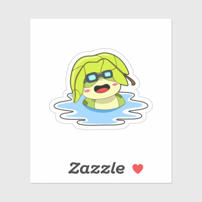 Adesivo Sapo com Folha de Nado (Folha)