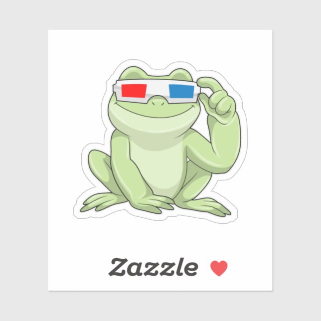 Adesivo Sapo com óculos (Folha)