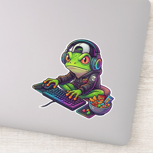 Adesivo Sapo Gamer Caos RGB (Detalhe)