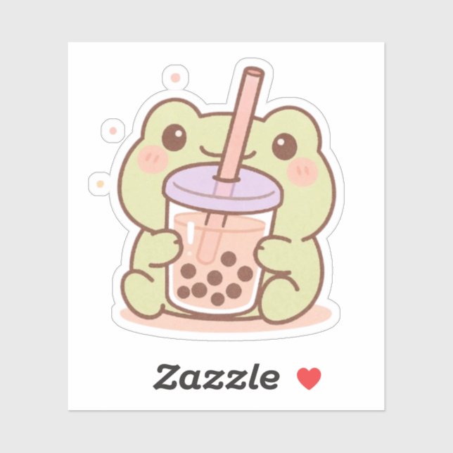 Adesivo Sapo Kawaii Boba Sticker (Folha)